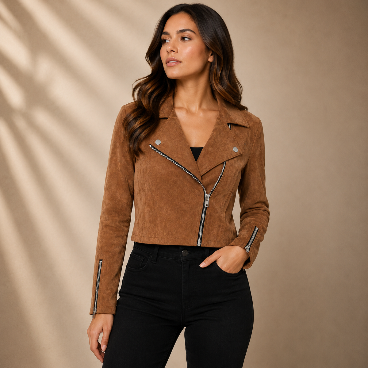 Dahlia — Veste courte zippée à col classique — Amielle Paris
