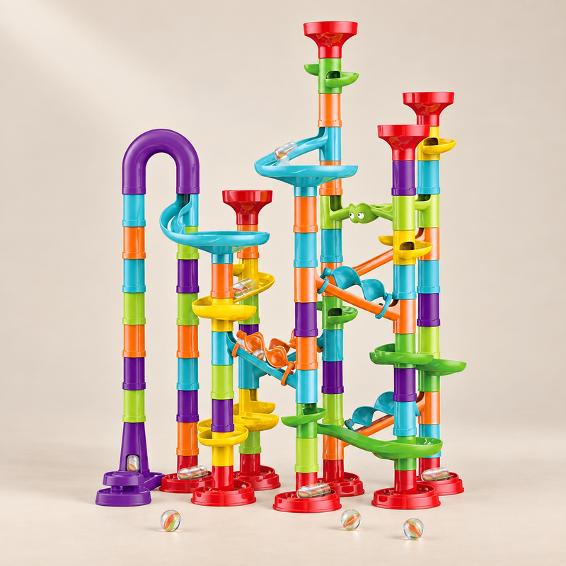 Circuit de billes à construire — 142 pièces — vue 1