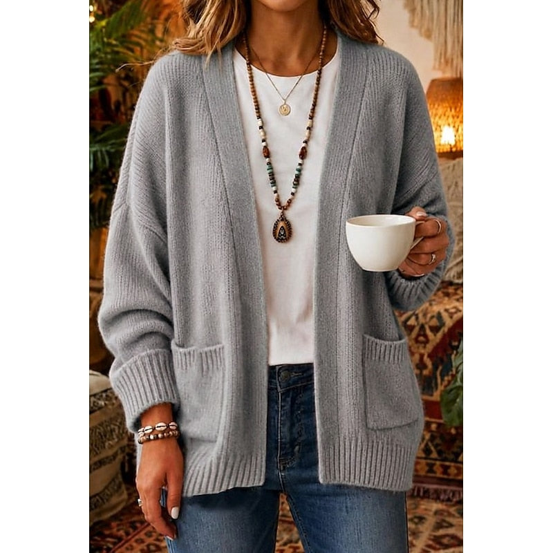 Gilet ouvert en maille avec poches devant — Amielle Paris