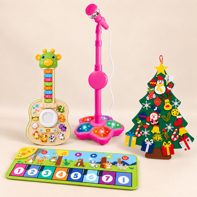 Coffret musical de Noël avec micro, piano et guitare — vue 1