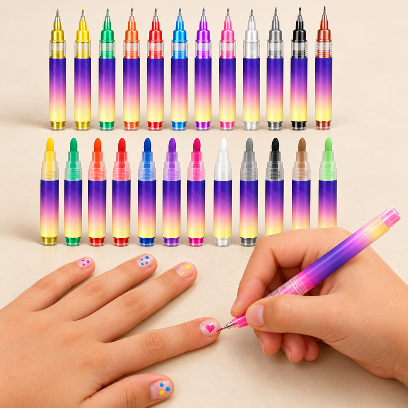 Coffret de 24 stylos de décoration pour ongles — vue 1