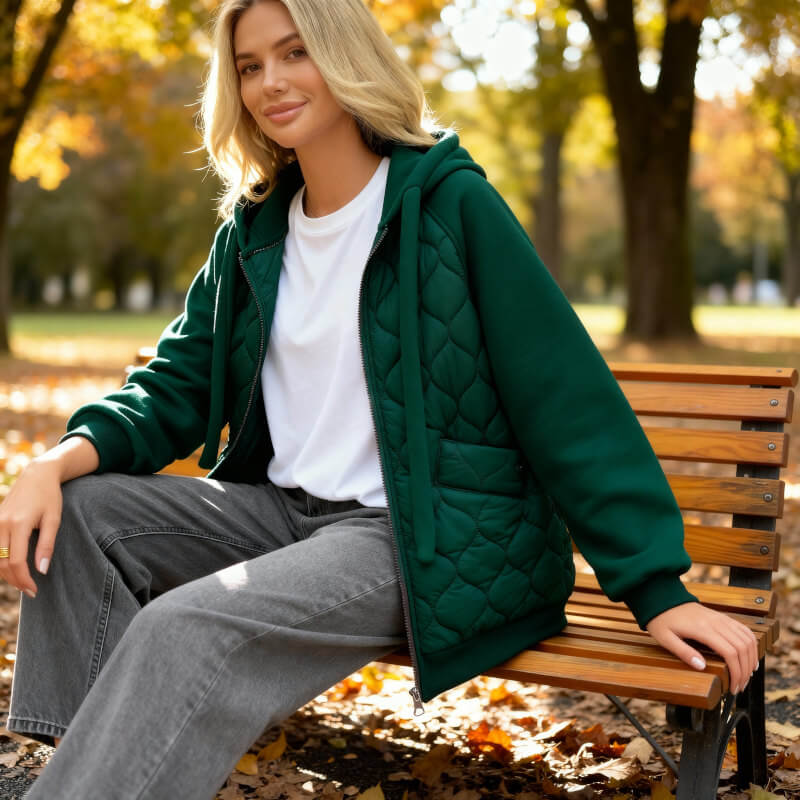Harper — Veste matelassée à capuche et coupe ample — Amielle Paris