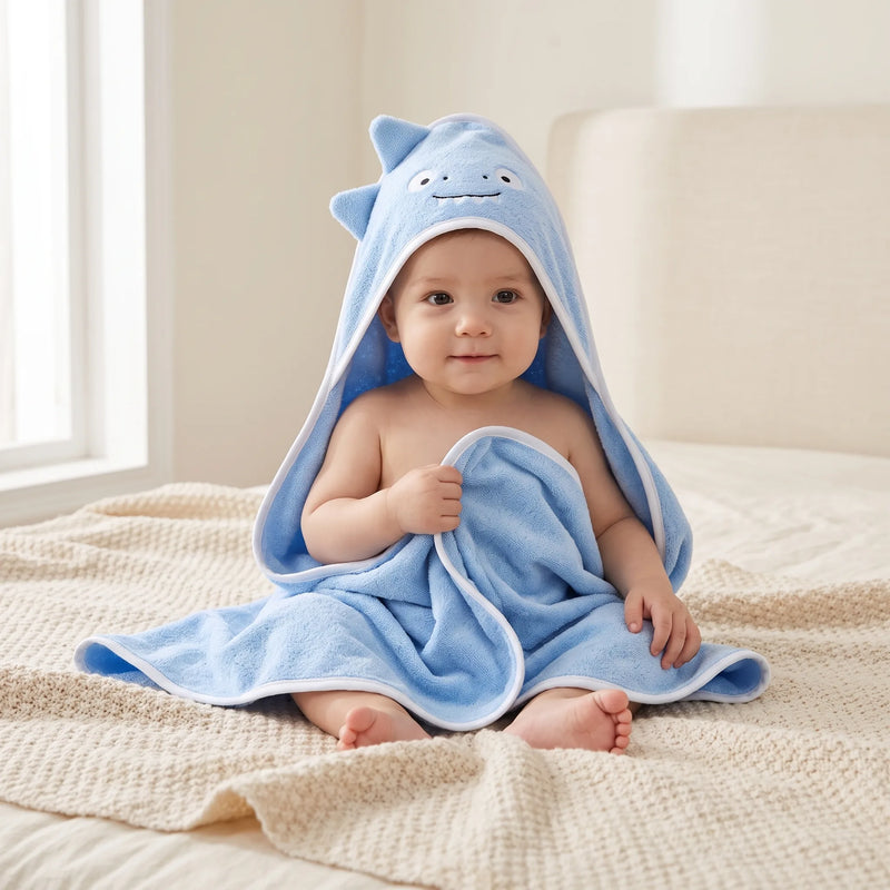Cape de bain bébé à oreilles d’ours — 90 × 90 cm — vue 1