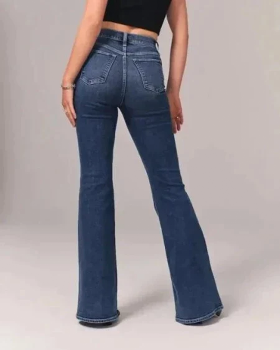 Jean évasé taille haute à cinq poches — Amielle Paris