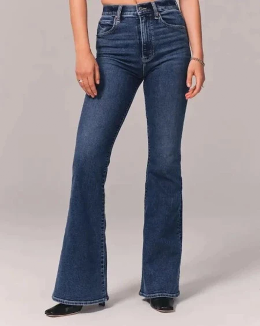 Jean évasé taille haute à cinq poches — Amielle Paris