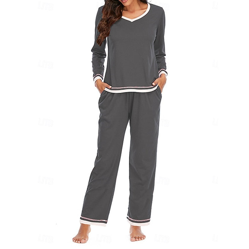Ensemble haut et pantalon à finitions côtelées — Amielle Paris