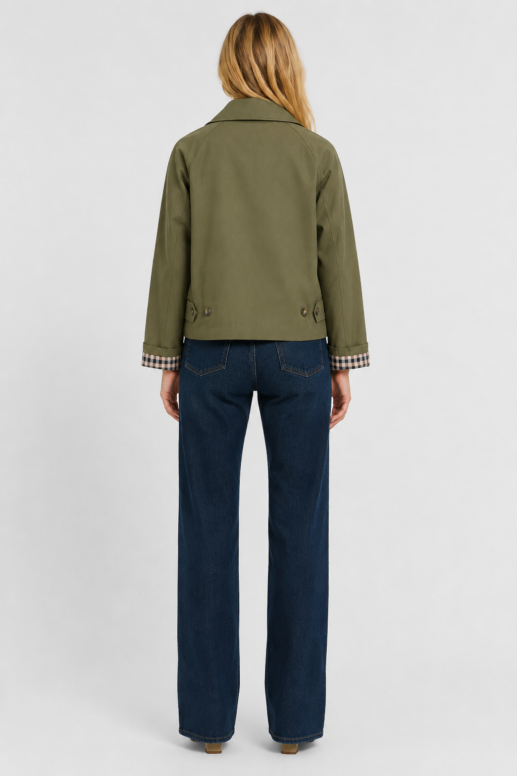 Veste légère à revers vichy — Amielle Paris