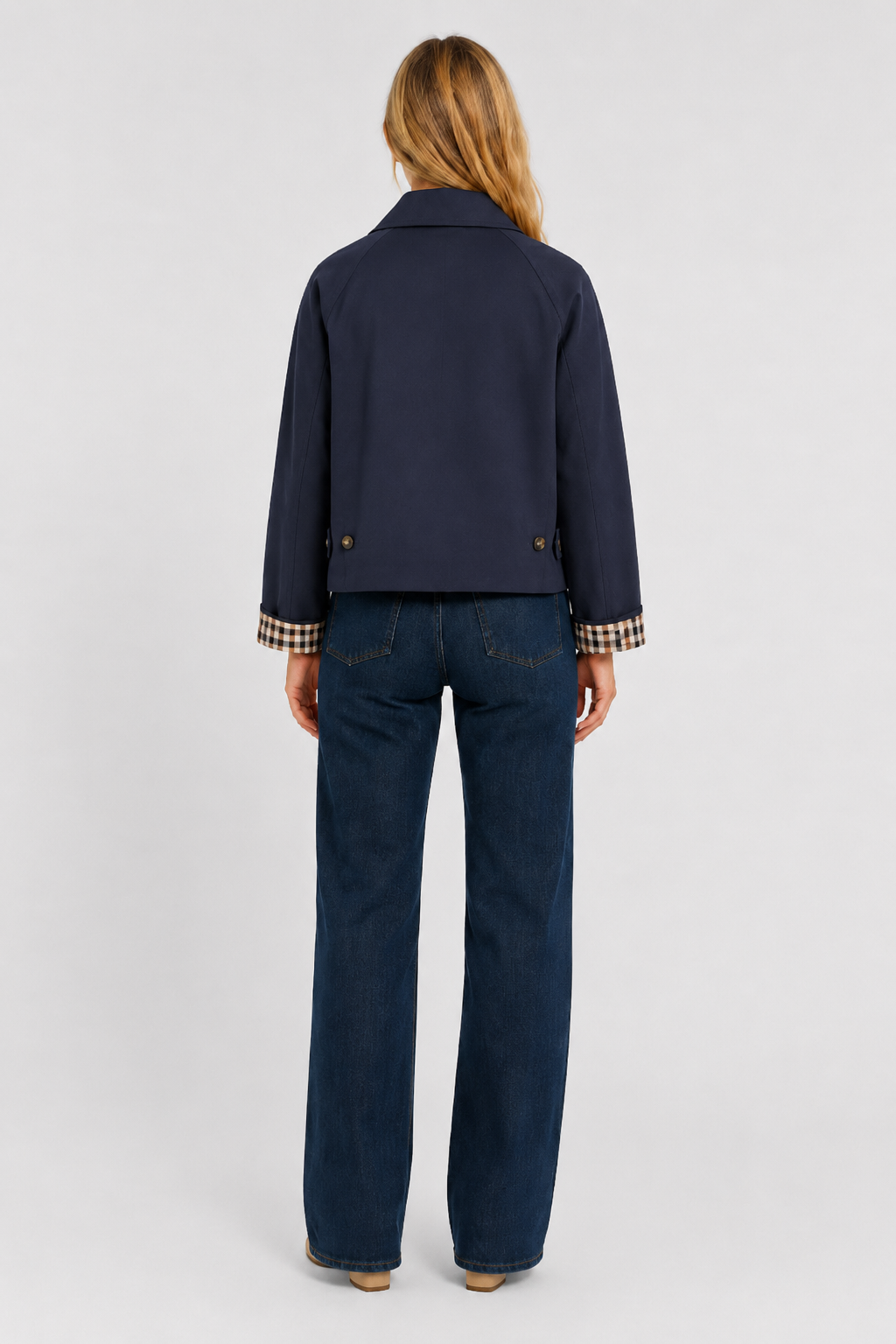 Veste légère à revers vichy — Amielle Paris