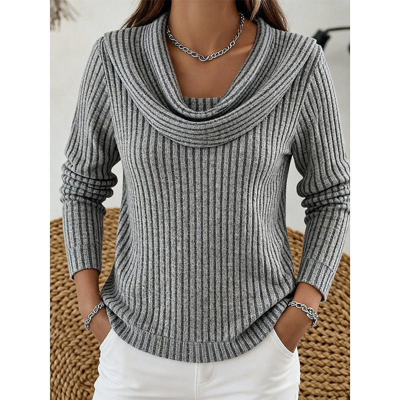Pull côtelé à col bénitier — Amielle Paris