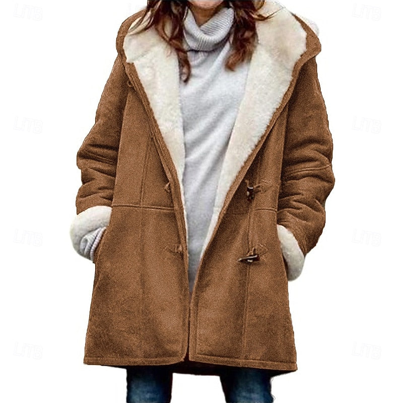 Delphine | Manteau à capuche et brandebourgs — Amielle Paris