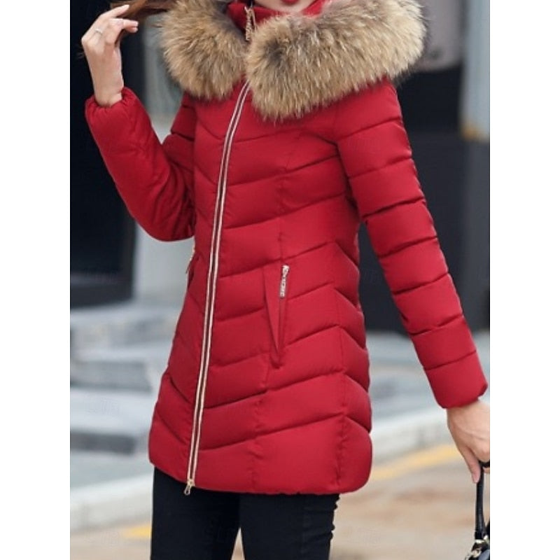 Parka matelassée à capuche en fausse fourrure — Amielle Paris