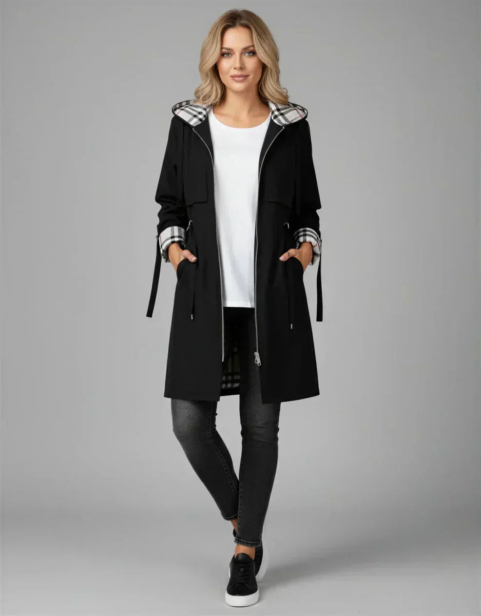 Amelia — Manteau zippé à capuche — Amielle Paris