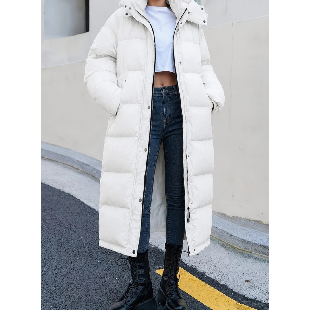 Florence — Manteau long zippé à capuche — Amielle Paris