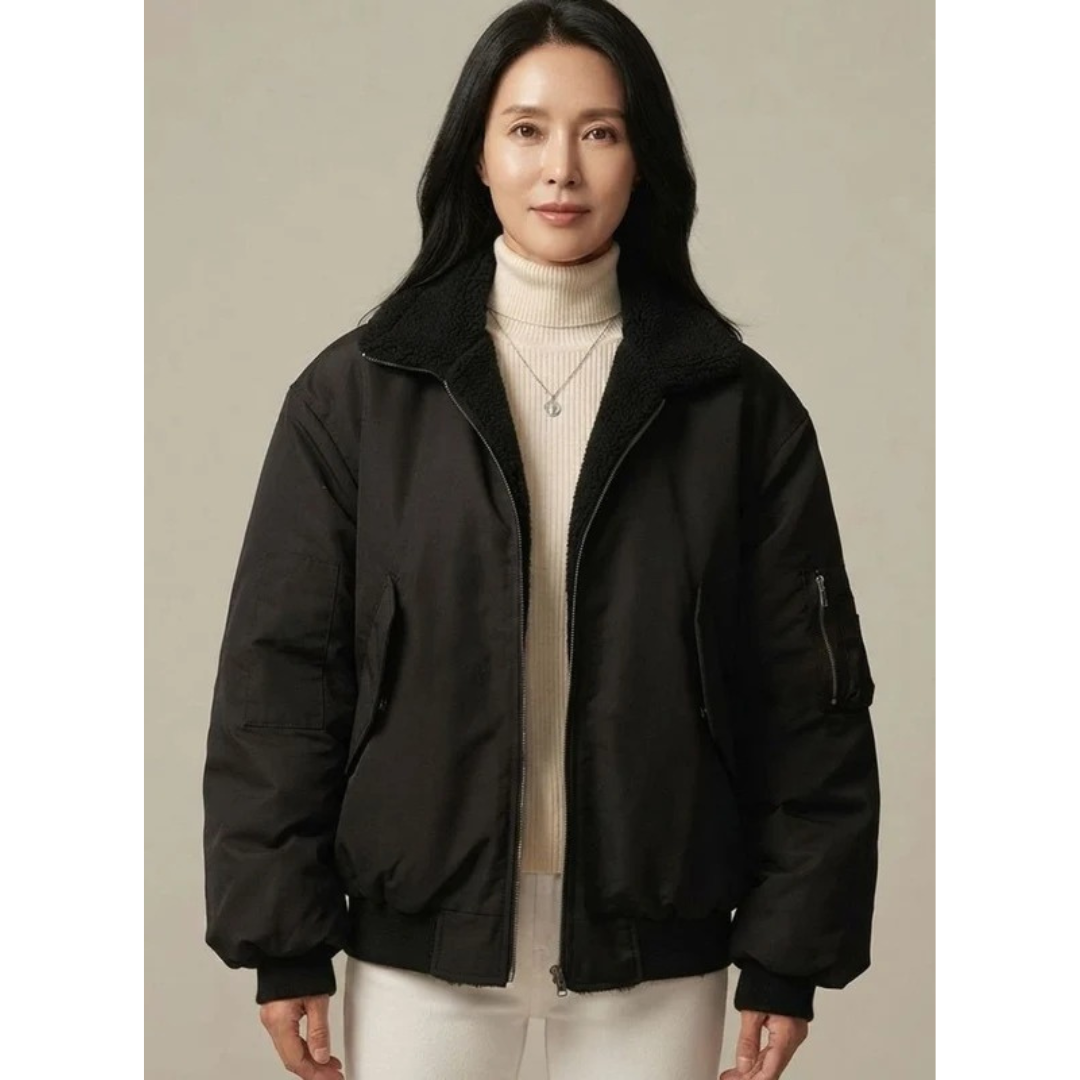 Liana — Blouson bomber décontracté à capuche — Amielle Paris