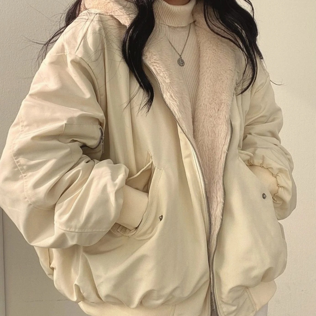 Liana — Blouson bomber décontracté à capuche — Amielle Paris