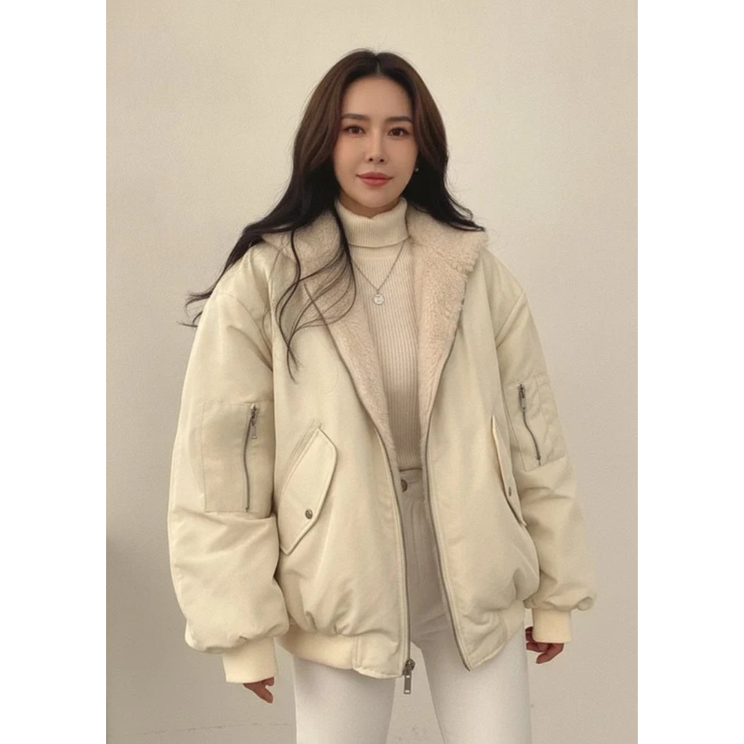 Liana — Blouson bomber décontracté à capuche — Amielle Paris