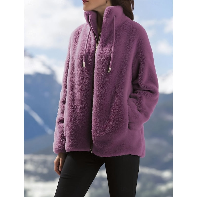 Veste polaire zippée à effet peluche — Amielle Paris