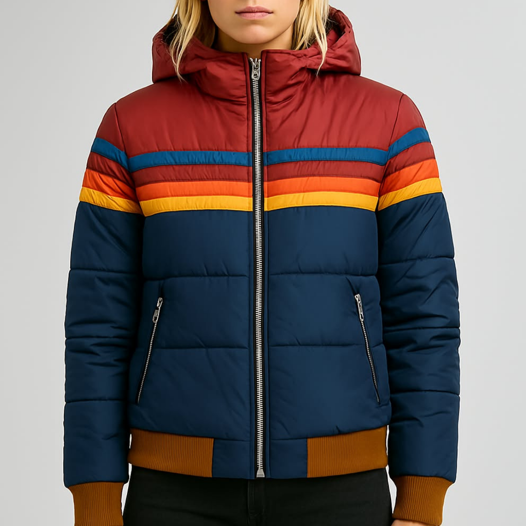 Elvire | Veste matelassée à bandes colorées