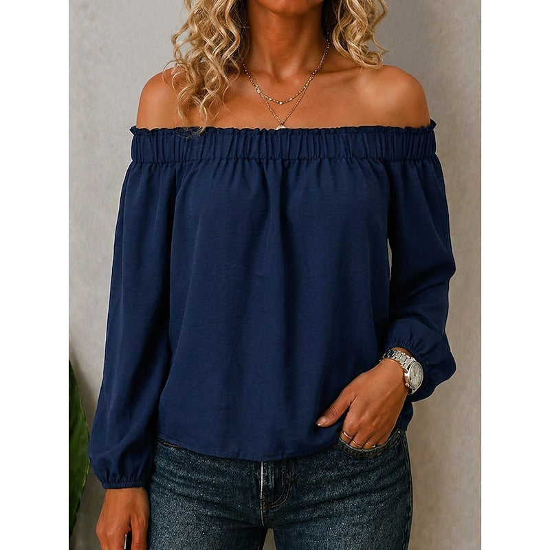 Blouse à épaules dénudées et volants — Amielle Paris