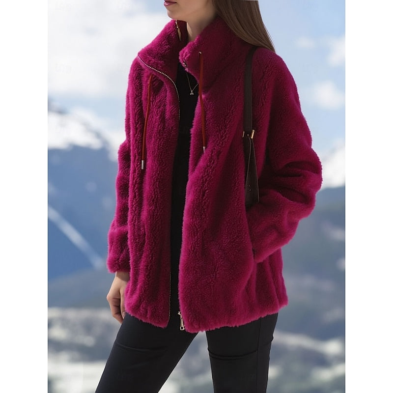 Veste polaire zippée à effet peluche — Amielle Paris