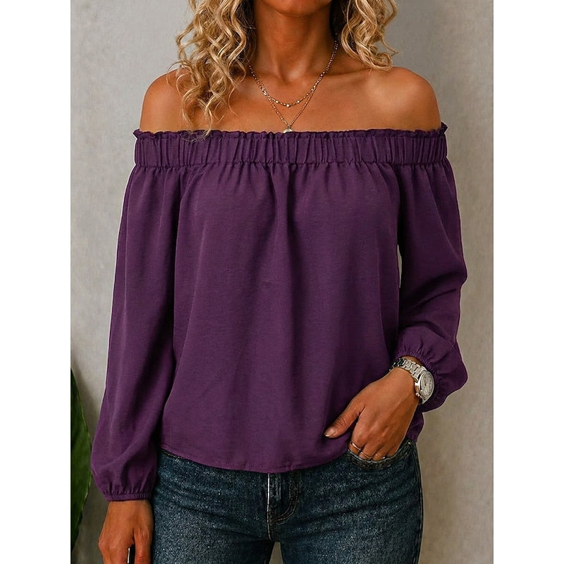 Blouse à épaules dénudées et volants — Amielle Paris
