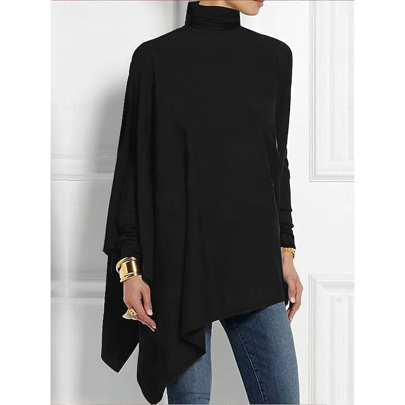 Helena | Haut drapé asymétrique à col roulé — Amielle Paris