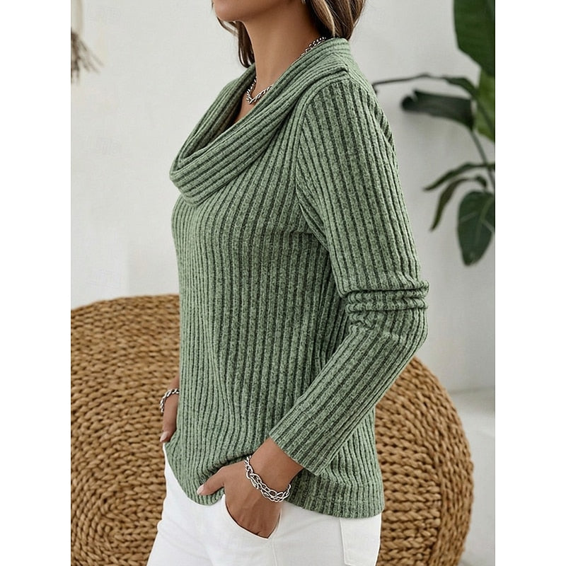 Pull côtelé à col bénitier — Amielle Paris
