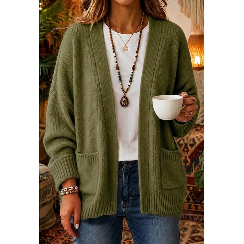 Gilet ouvert en maille avec poches devant — Amielle Paris