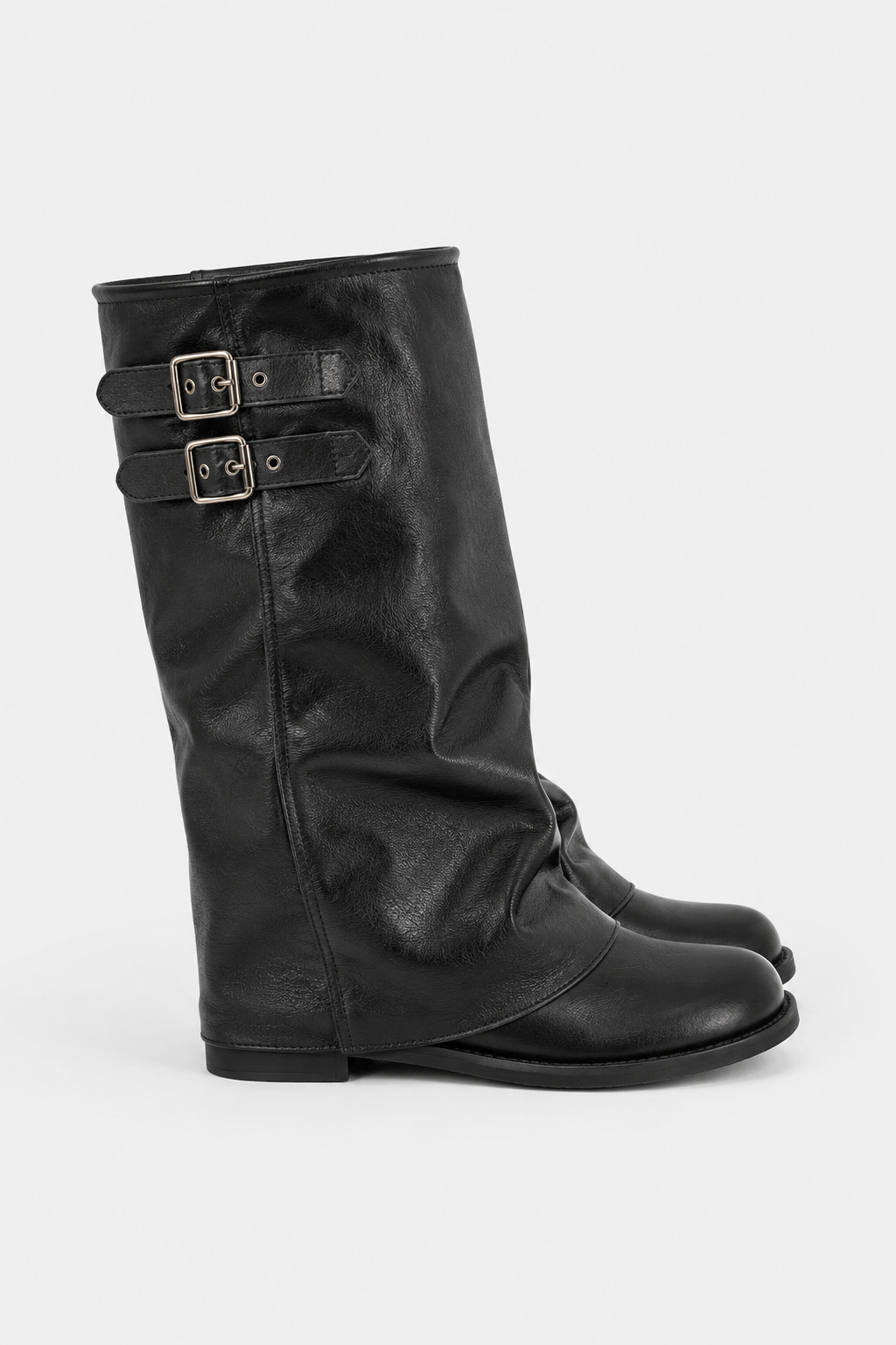 Bottes biker à double boucle