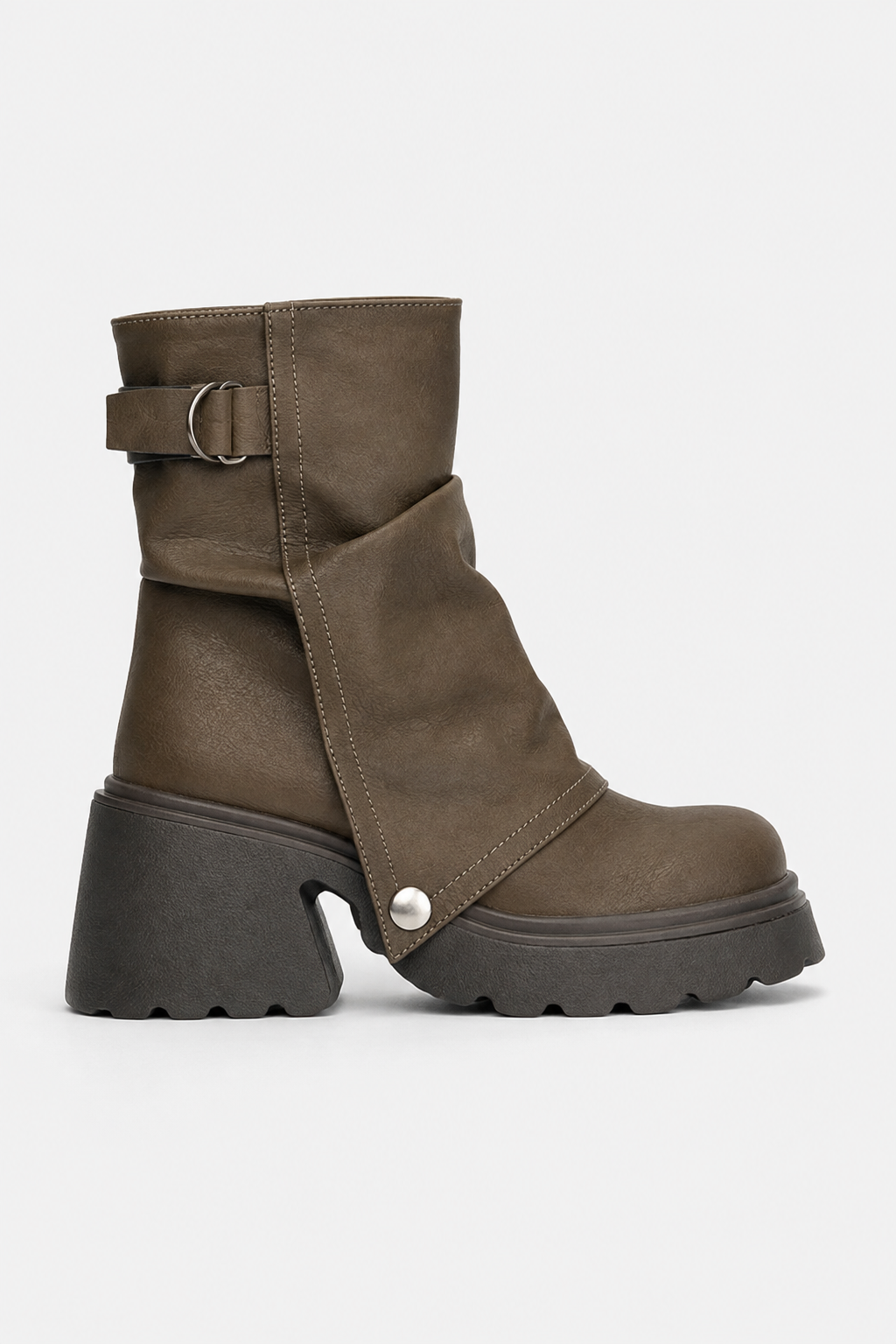 Bottines biker à plateforme crantée