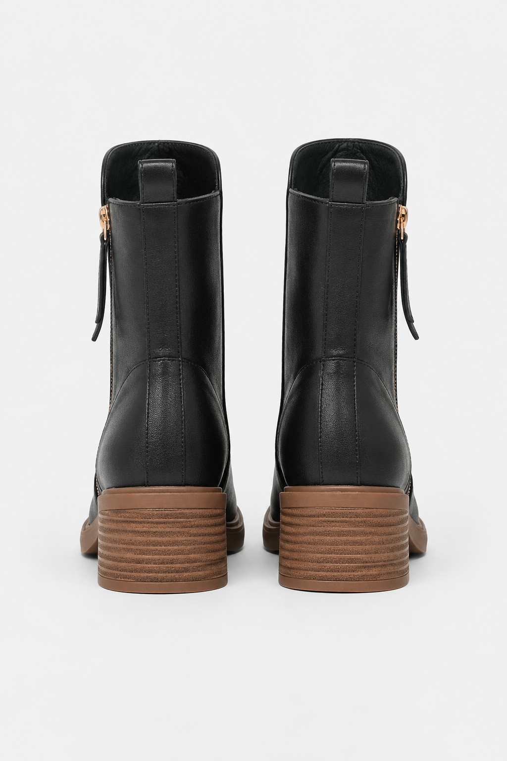 Bottines à talon bas zippées Pauline — Amielle Paris