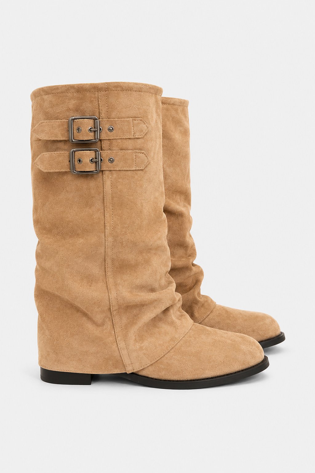 Bottes biker à double boucle