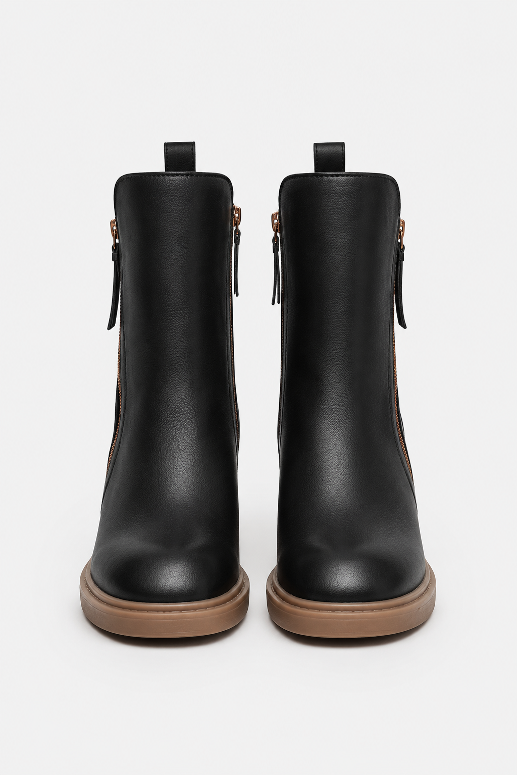 Bottines à talon bas zippées Pauline — Amielle Paris