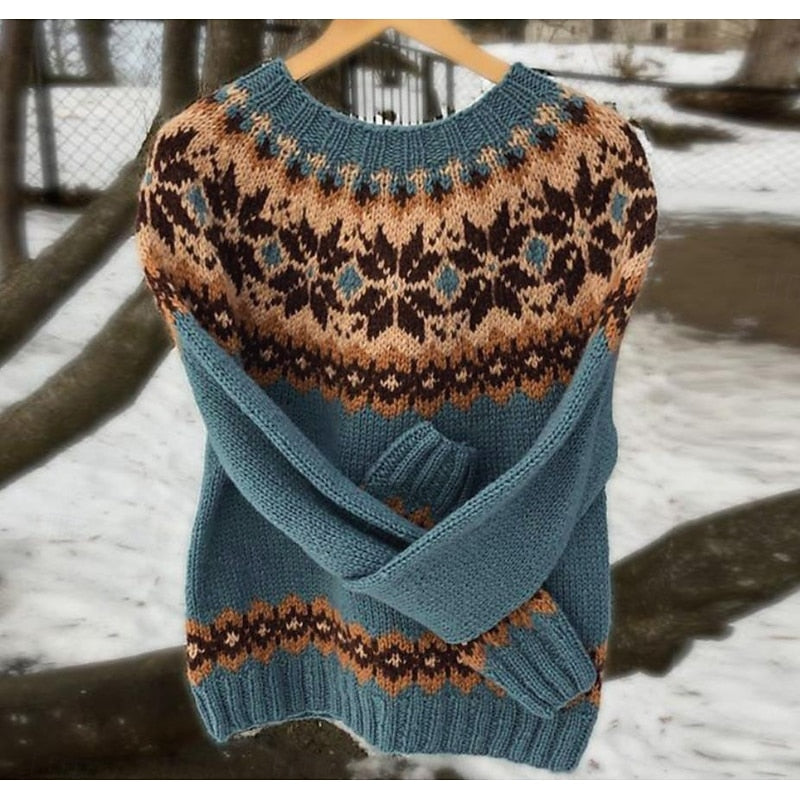 Pull à motifs nordiques aux tons doux — Amielle Paris