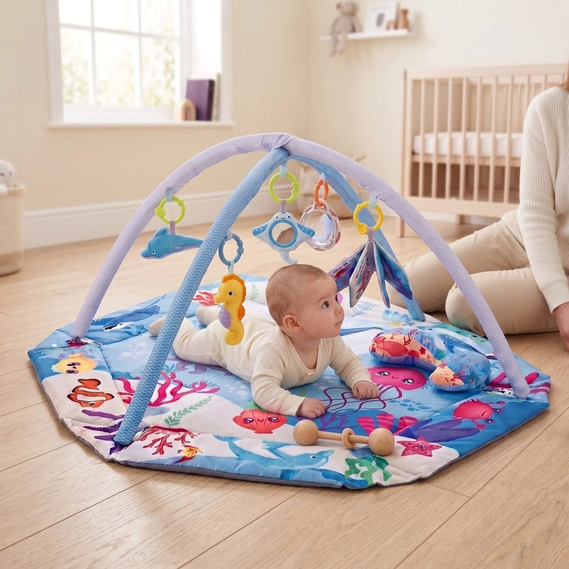 Tapis d’éveil bébé avec arche et 6 jouets — vue 1