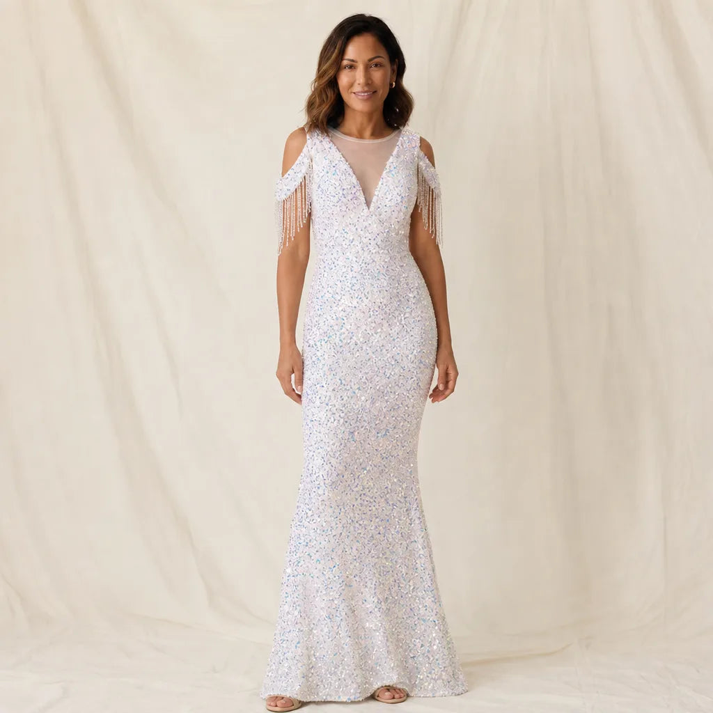 Seraphina — Robe longue à sequins et franges — vue 3