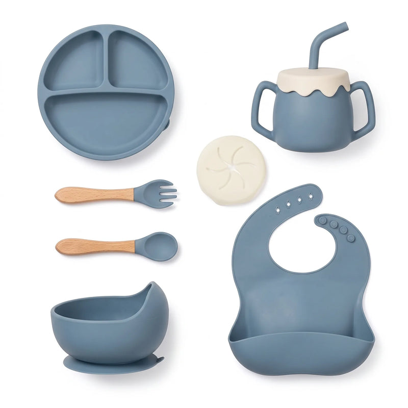 Coffret repas bébé en silicone avec ventouses — vue 1
