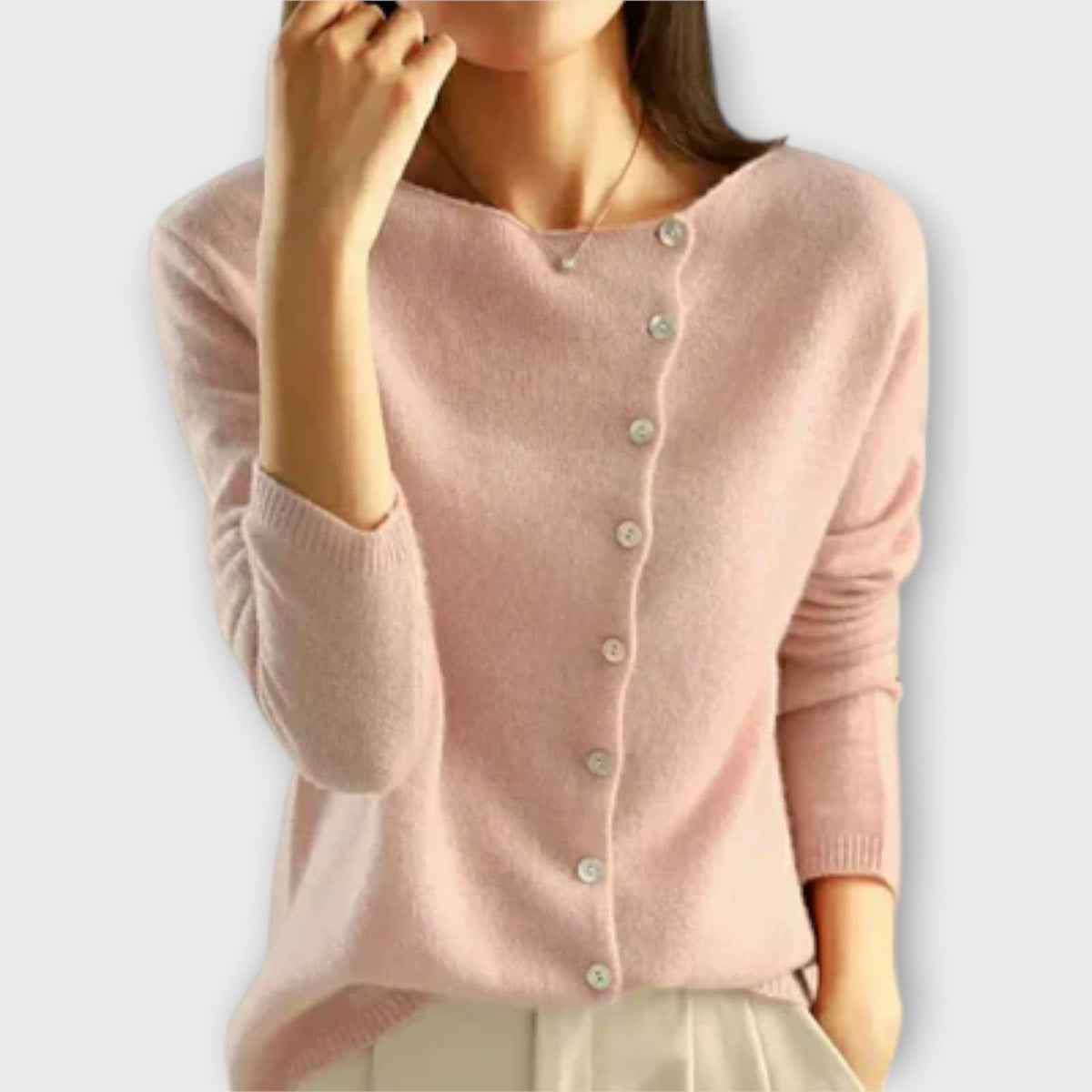 Paige | Cardigan gris boutonné
