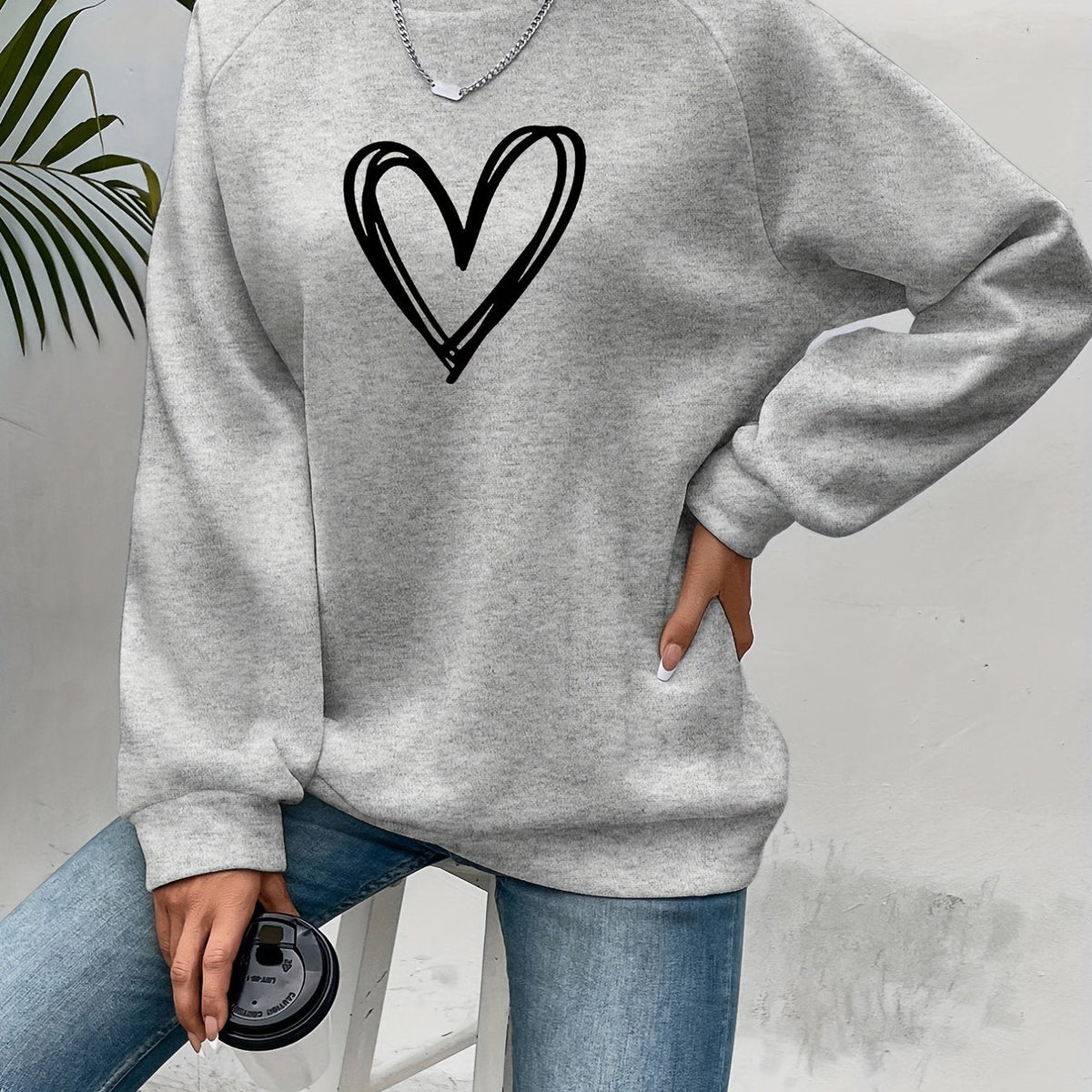 Sweat ample à motif cœurs — Amielle Paris