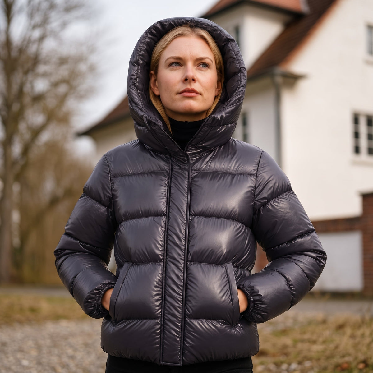 Doudoune matelassée zippée à capuche — Amielle Paris