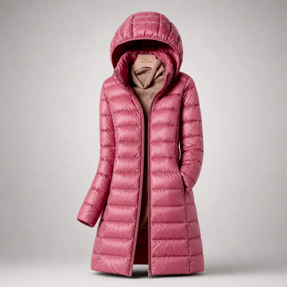 Doudoune longue légère à capuche — Amielle Paris