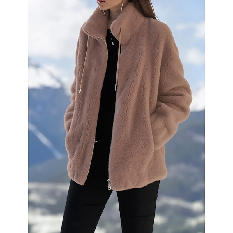 Veste polaire zippée à effet peluche — Amielle Paris