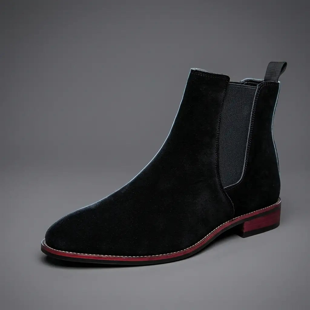 Bottines Chelsea aspect daim à empiècements élastiques — Amielle Paris