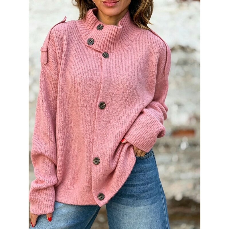 Cardigan boutonné à col montant — Amielle Paris