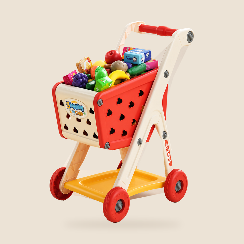 Chariot de courses enfant avec aliments — 26 pièces — vue 1