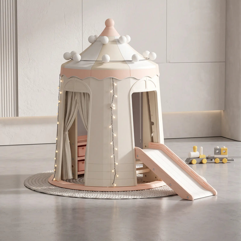 Château de jeu intérieur avec toboggan et rangements — vue 1