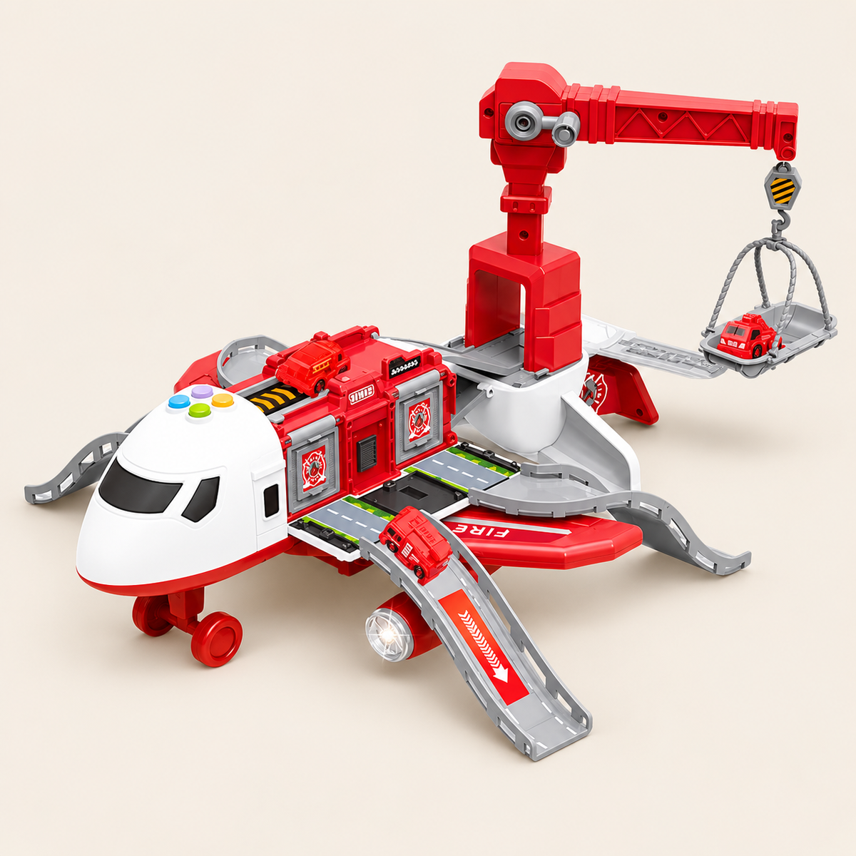 Avion transformable avec véhicules et circuit — vue 3