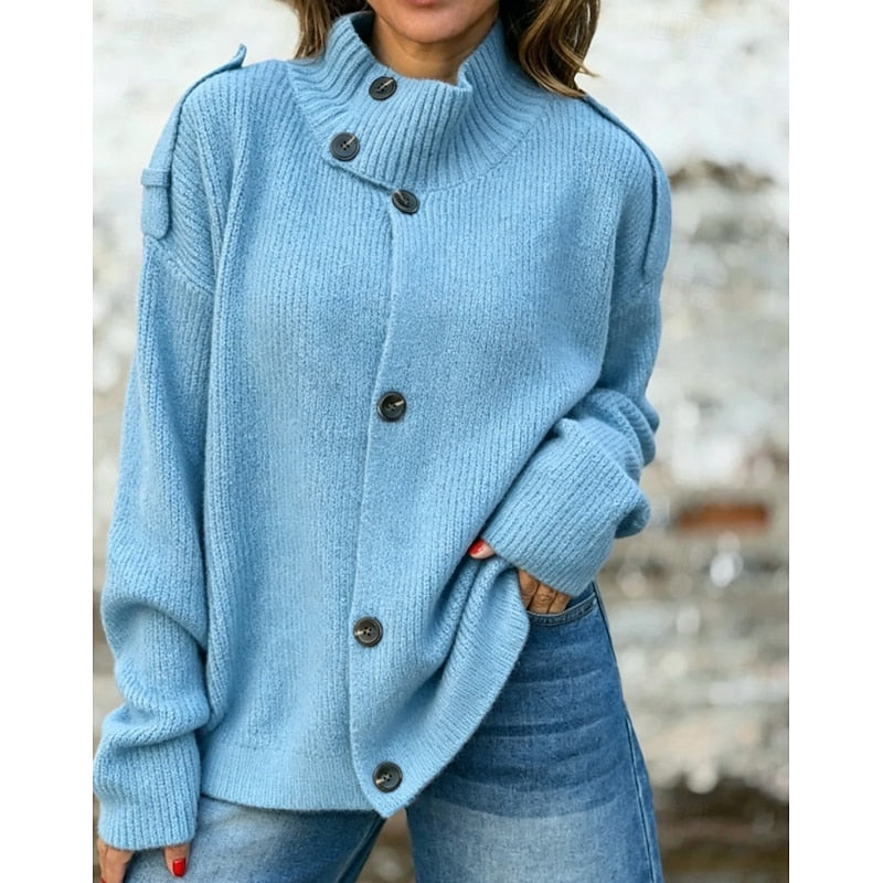 Cardigan boutonné à col montant — Amielle Paris