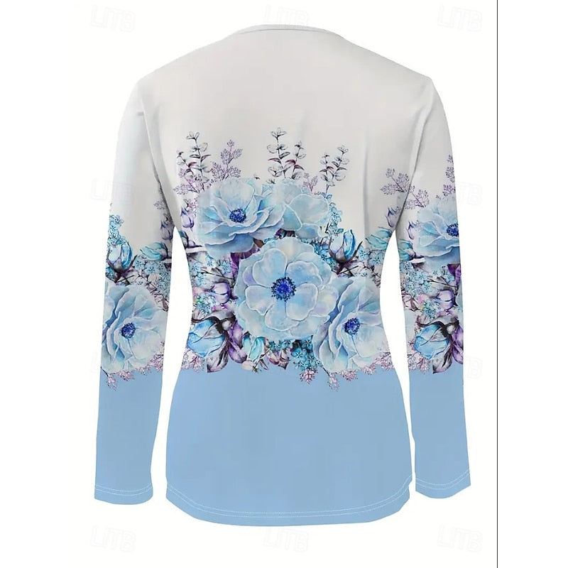 Haut fleuri à manches longues et col zippé — Amielle Paris