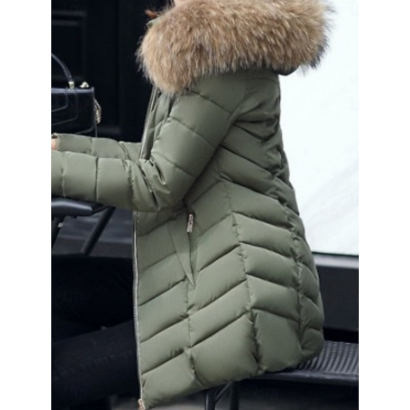 Parka matelassée à capuche en fausse fourrure — Amielle Paris